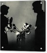 Shadows By Flowers In A Page Of Actorplasms Acrylic Print