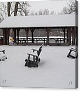 Shelter House Snow Acrylic Print