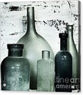 Silver And Onyx Bottles Acrylic Print