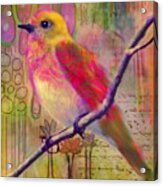 Sittin Pretty  #birdart #mixedmediaart Acrylic Print