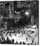 New York City - Skating Rink - Monochrome Acrylic Print