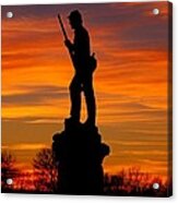 Sky Fire - 128th Pennsylvania Volunteer Infantry A1 Cornfield Avenue Sunset Antietam Acrylic Print