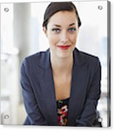 Smiling Businesswoman In Office Acrylic Print