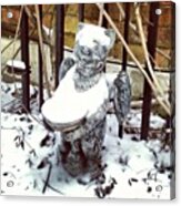 Snow Angel! #snow #cats #statuary Acrylic Print