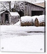 Snow Covered Farm Acrylic Print