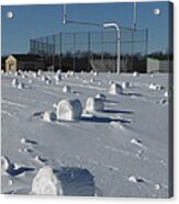 Snow Rollers At The Goal Post 13 Acrylic Print