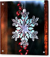 Snowflake In Window Text 20510 Acrylic Print