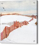 Snowy Beach Acrylic Print