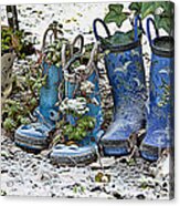 Snowy Cold Rubber Boots Acrylic Print