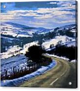 Snowy Scene And Rural Road Acrylic Print