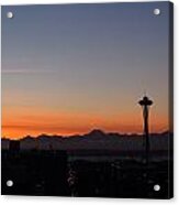 Space Needle Sunset Acrylic Print