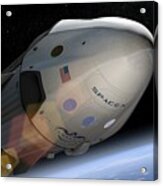 Spacex's Crew Dragon In Orbit Acrylic Print