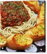 Spaghetti And Garlic Toast 6 Acrylic Print