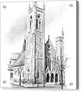 St Andrews Episcopal Church Richmond Pencil Drawing Acrylic Print