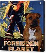 Staffordshire Bull Terrier Art Canvas Print - Forbidden Planet Movie Poster Acrylic Print