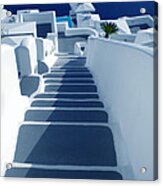 Stairs Down To Ocean Santorini Acrylic Print