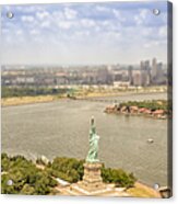 Statue Of Liberty From An Helicopter Acrylic Print