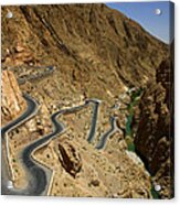 Steep Winding Pass Dades Gorge Near Boumalne Dades Southern Morocco Acrylic Print