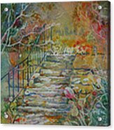 Steps And Tulips Acrylic Print