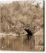 Stone Bridge Over The Lake In Central Park Vintage Photograph By Ricardmn Photography Fine Art