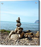Stone Tower On The Beach Acrylic Print