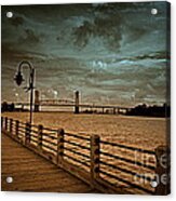 Stormy Wilmington Riverwalk Acrylic Print