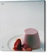 Strawberry Panna Cotta With Strawberry Compote Acrylic Print