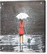 Stroll In The Rain Acrylic Print