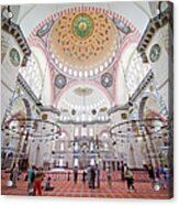 Suleymaniye Mosque Interior In Istanbul Acrylic Print