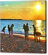 Summer Sunset At The Beach Acrylic Print