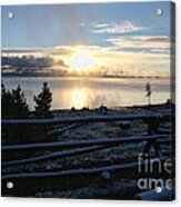 Sunrise On Yellowstone Lake Acrylic Print