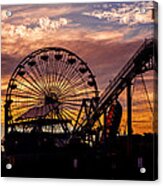 Sunset Amusement Park Farris Wheel On The Pier Fine Art Photography Print Acrylic Print