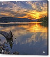Sunset At Cook's Landing - Arkansas River Acrylic Print