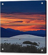 Sunset At Sand Dunes Acrylic Print