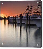 Sunset At The Pelican Yacht Club Acrylic Print