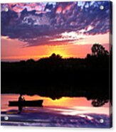 Sunset Fisherman Acrylic Print