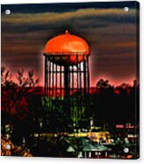 Sunset On A Charlotte Water Tower By Diana Sainz Acrylic Print