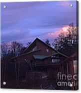 Sunset On Blue Ridge Mountain Chalet Acrylic Print