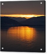 Sunset Over Mountains And Sea Acrylic Print