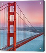 Sunset Over The Golden Gate Bridge Acrylic Print