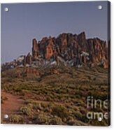 Superstition Mountains Winter Sunset Acrylic Print