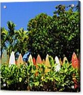 Surfboard Fence - Maui Acrylic Print