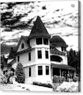Surreal Black White Mackinac Island Michigan Infrared Victorian Home Acrylic Print