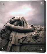 Surreal Gothic Sad Angel Cemetery Mourner - Inspirational Angel Art Acrylic Print