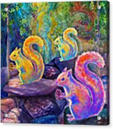 Surreal Squirrels In Square Acrylic Print