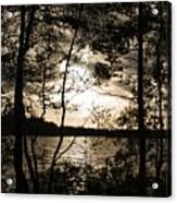 Swedish Lake Glimpsed Through Trees Acrylic Print