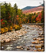 Swift River Painted With Autumns Paint Brush Acrylic Print