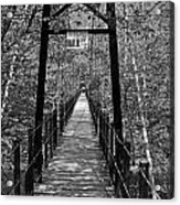 Swinging Bridge Patapsco State Park Bw Acrylic Print