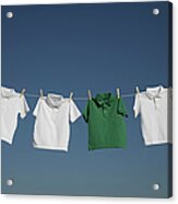 T-shirts On A Washing Line Against A Acrylic Print