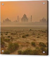 Taj Mahal At Dusk Acrylic Print